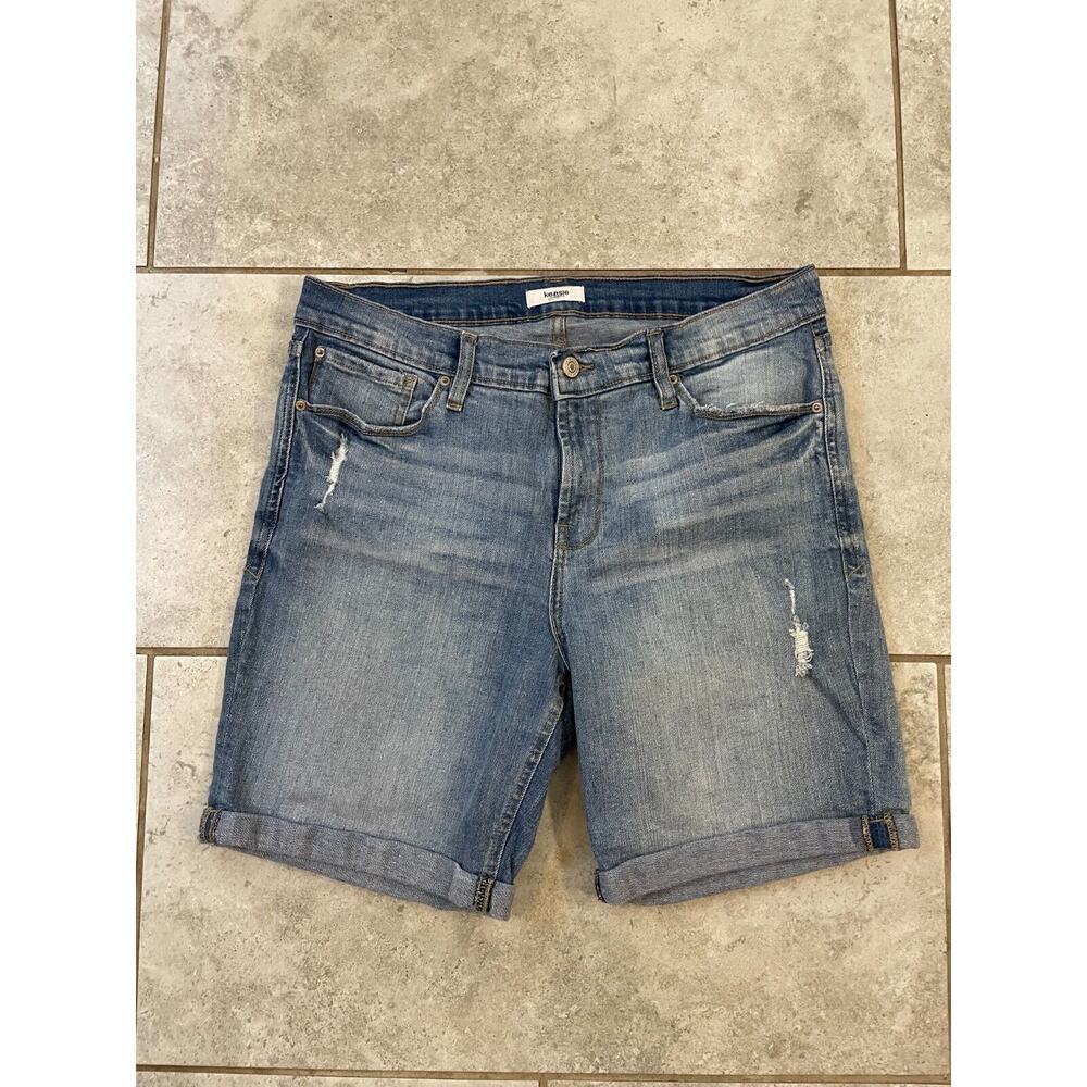 Kensie Jeans Shorts Women Sz. 10/30 Blue Medium Denim Distressed